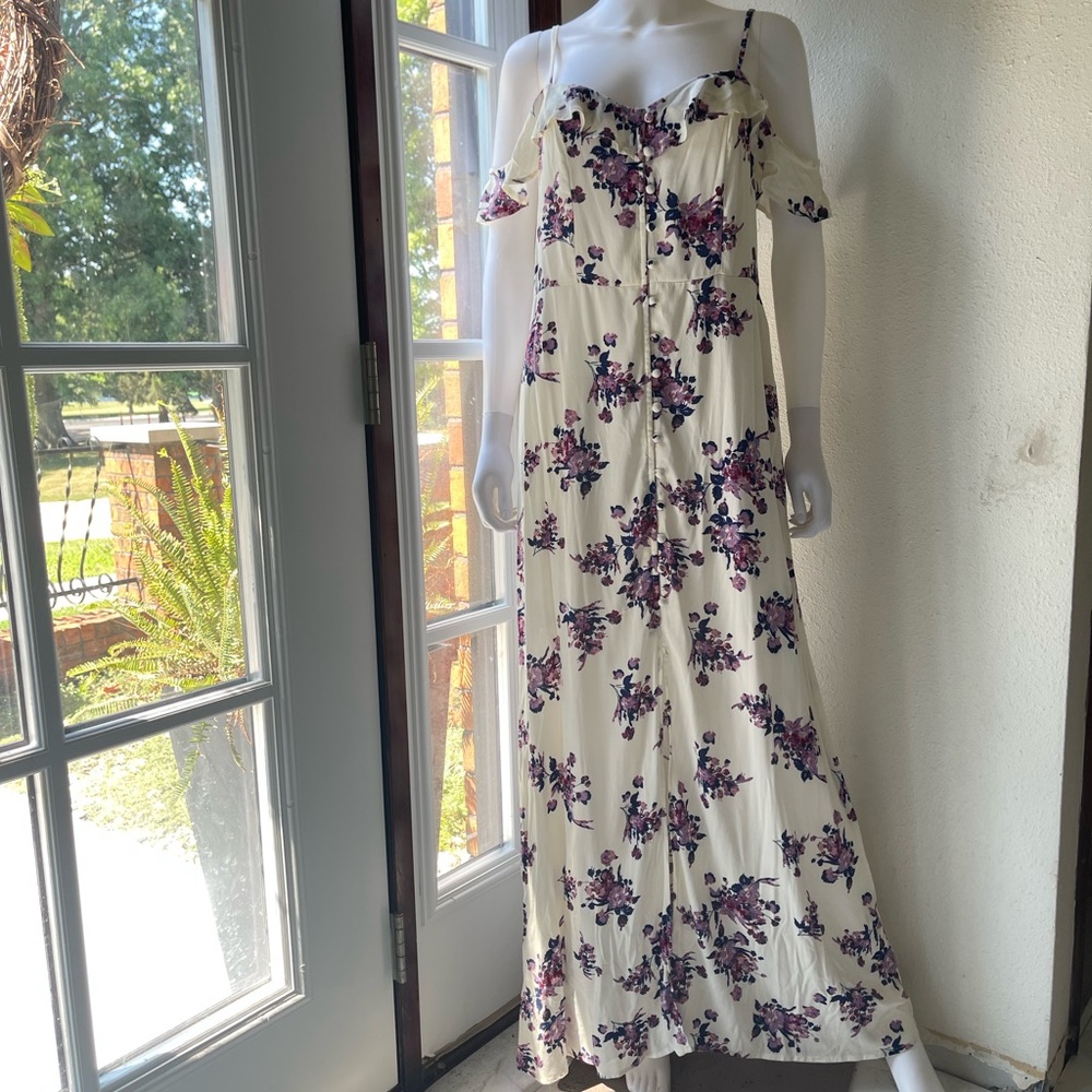 Xhilaration ruffle floral maxi dress